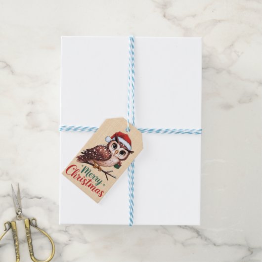 Kerstboom - Design Festif Merry Christmas Cadeaulabel (Met Touw)