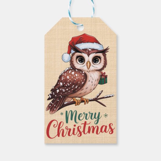 Kerstboom - Design Festif Merry Christmas Cadeaulabel (Achterkant)