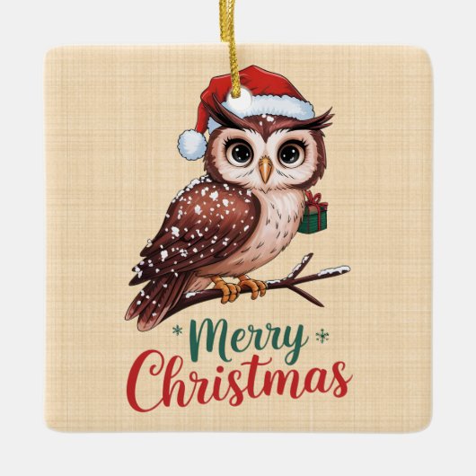 Kerstboom - Design Festif Merry Christmas Keramisch Ornament (Voorkant)