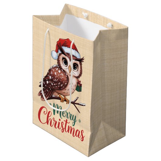 Kerstboom - Design Festif Merry Christmas Medium Cadeauzakje (Voorkant Gekanteld)