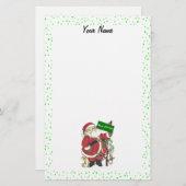 Kerstboom Dieren Groene Polka Dots Briefpapier (Voorkant / Achterkant)