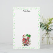 Kerstboom Dieren Groene Polka Dots Briefpapier (Staand voorkant)