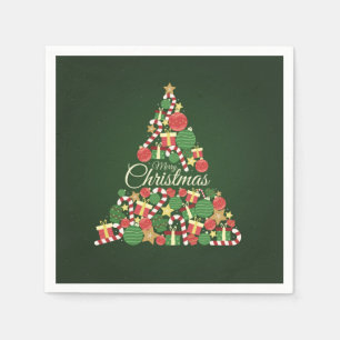 Kerstboom dinerfeest servet