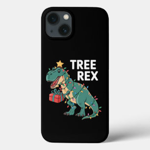 Kerstboom Dinosaur T-Rex Pyjama Kerstlichtjes Case-Mate iPhone Case