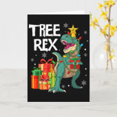 Kerstboom dinosaurus pyjama Rex reptiel mannen Ker Kaart (Gele Bloem)
