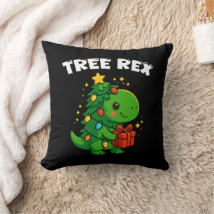 Kerstboom Dinosaurus T-Rex Cute Dino Kerstfeest Kussen