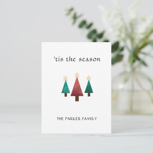 Kerstboom 'dit is het kerstseizoen briefkaart (Staand voorkant)