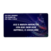 Kerstboom Donkerblauw Verzendlabels Etiket (Voorkant)