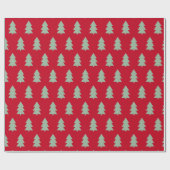 Kerstboom Donkerrood Cadeaupapier (Vlak)