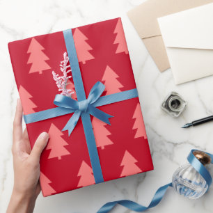 Kerstboom Donkerrood Cadeaupapier
