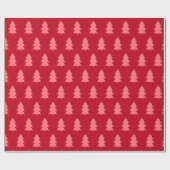 Kerstboom Donkerrood Cadeaupapier (Vlak)