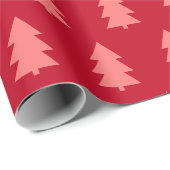 Kerstboom Donkerrood Cadeaupapier (Rol Hoek)