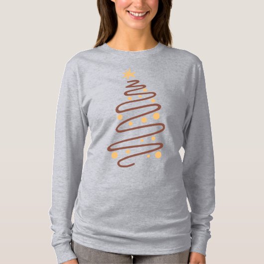 Kerstboom Doodle Art T-shirt met lange mouwen (Voorkant)