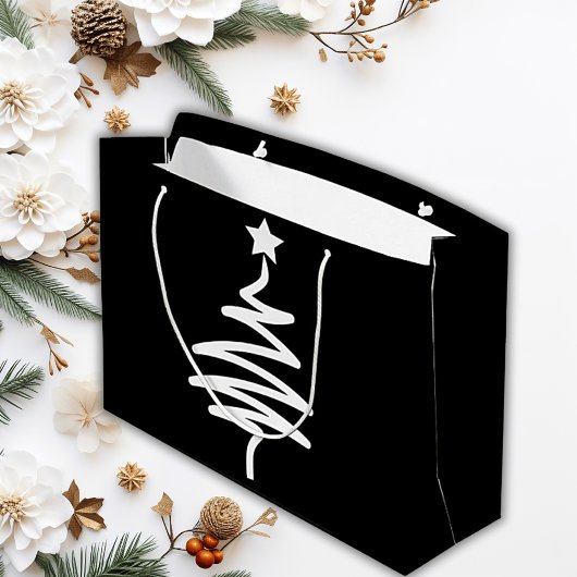 Kerstboom Doodle Gift Bag Groot Cadeauzakje