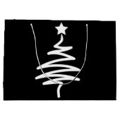 Kerstboom Doodle Gift Bag Groot Cadeauzakje (Achterkant)