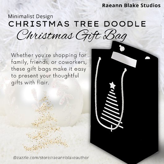 Kerstboom Doodle Gift Bag Klein Cadeauzakje