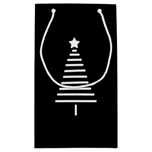 Kerstboom Doodle Gift Bag Klein Cadeauzakje (Achterkant)