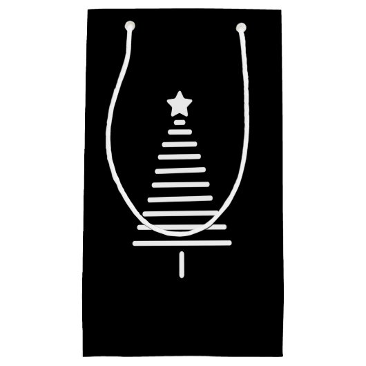 Kerstboom Doodle Gift Bag Klein Cadeauzakje (Voorkant)