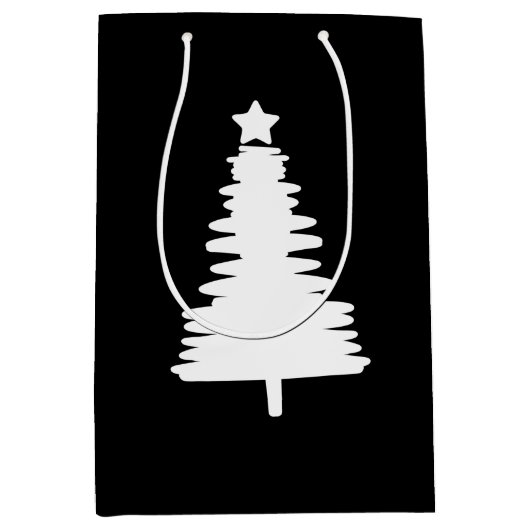 Kerstboom Doodle Gift Bag Medium Cadeauzakje (Voorkant)