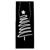 Kerstboom Doodle Gift Bag Wijn Cadeautas (Achterkant)