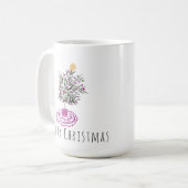 Kerstboom Doodle Kunst Koffiemok (Voorkant links)