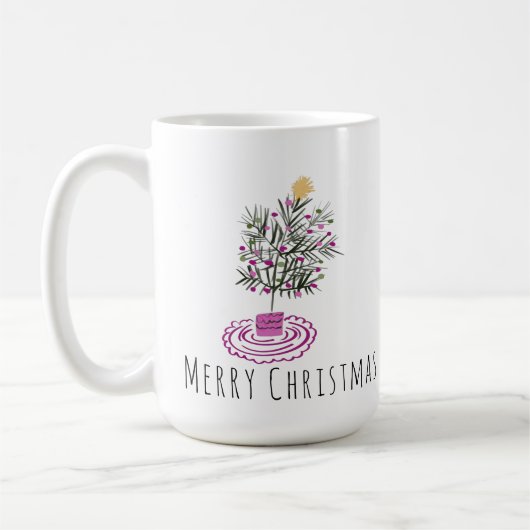 Kerstboom Doodle Kunst Koffiemok (Links)