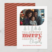 Kerstboom Doodle Moderne Kerst Foto Feestdagenkaart (Voorkant / Achterkant)