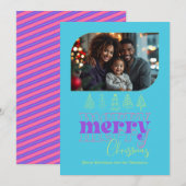 Kerstboom Doodle Moderne Retro Vakantie Foto Feestdagenkaart (Voorkant / Achterkant)