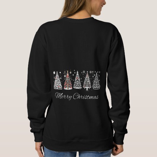 Kerstboom Doodle Russische Winter Vrolijk Kerstfee Trui (Achterkant)