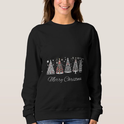 Kerstboom Doodle Russische Winter Vrolijk Kerstfee Trui (Voorkant)