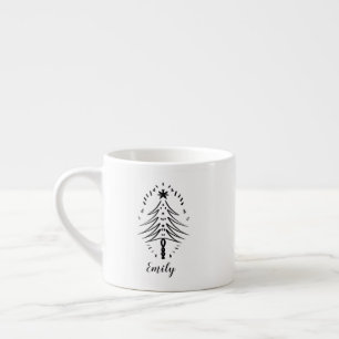 Kerstboom Doodles Whimsical Inkt Kunst Reizen Espresso Kop