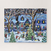 Kerstboom Dorp Decoreren Legpuzzel (Horizontaal)