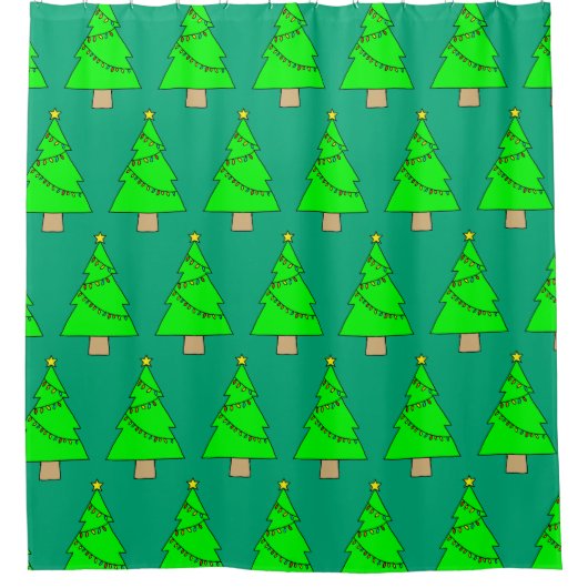 Kerstboom Douchegordijn (Voorkant)