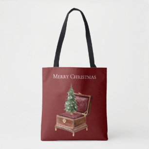 Kerstboom Draaiorgel Trein Sneeuw Tote Bag