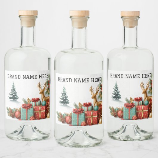 Kerstboom Drank Sticker Set – Merknaam (Flessen)
