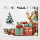 Kerstboom Drank Sticker Set – Merknaam (Enkel label)