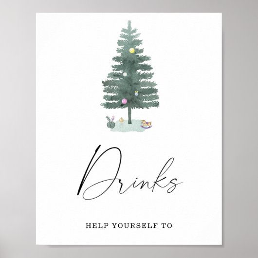 Kerstboom - Dranken Poster (Voorkant)