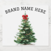 Kerstboom Dranklabelset – Merkennaam Likeurfles Etiket (Enkel label)
