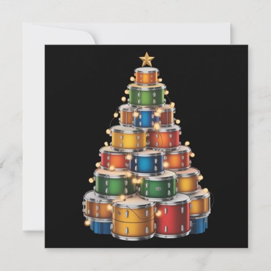 Kerstboom Drummer  Feestdagenkaart (Voorkant)