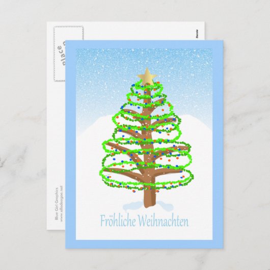 Kerstboom - Duits Briefkaart (Voorkant / Achterkant)