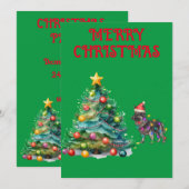 KERSTBOOM & DUITSE HERDER GEWIKKELD IN LICHTEN KAART (Voorkant / Achterkant)