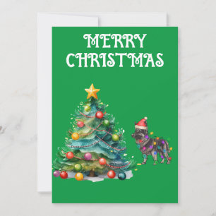 KERSTBOOM & DUITSE HERDER GEWIKKELD IN LICHTEN KAART