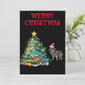 KERSTBOOM & DUITSE HERDER GEWIKKELD IN LICHTEN KAART (Staand voorkant)