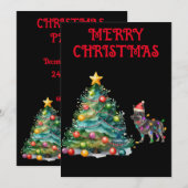 KERSTBOOM & DUITSE HERDER GEWIKKELD IN LICHTEN KAART (Voorkant / Achterkant)