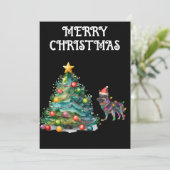 KERSTBOOM & DUITSE HERDER GEWIKKELD IN LICHTEN KAART (Staand voorkant)