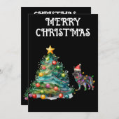 KERSTBOOM & DUITSE HERDER GEWIKKELD IN LICHTEN KAART (Voorkant / Achterkant)