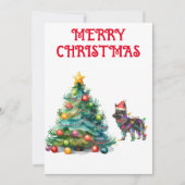 KERSTBOOM & DUITSE HERDER GEWIKKELD IN LICHTEN KAART (Voorkant)