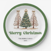 Kerstboom Editable Aangepaste Naam Papier Papieren Bordje (Voorkant)
