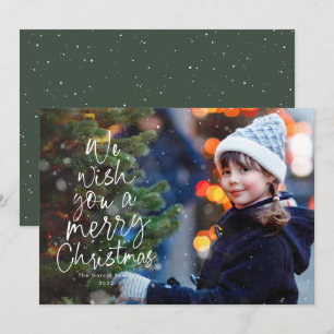 Kerstboom één foto schattig soort groen feestdagenkaart