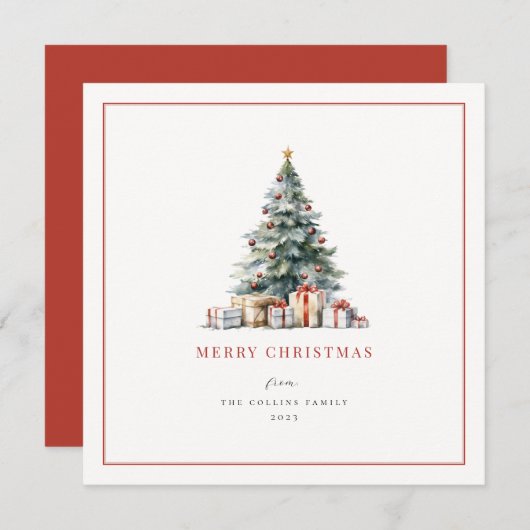 Kerstboom Eenvoud Feestdagenkaart (Voorkant / Achterkant)